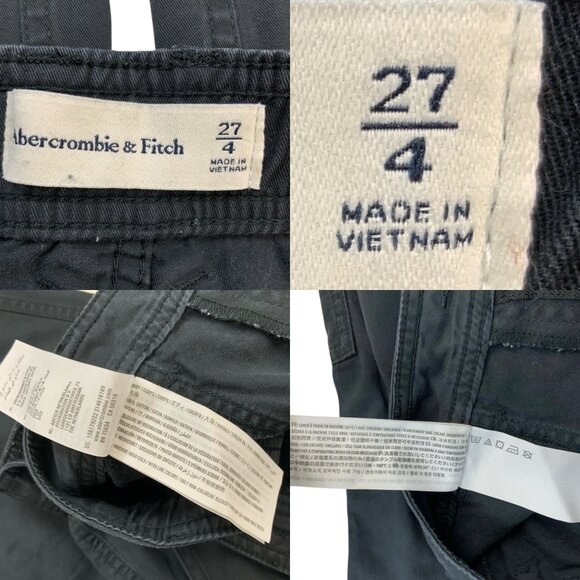 Abercrombie & Fitch Womens Cargo Pant 4 27 Black High Rise Straight Leg Academia - Picture 5 of 12